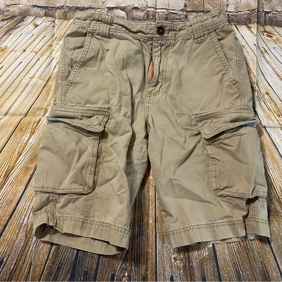 Johnnie B Tan Khaki Cotton Cargo Shorts - Picture 1 of 4